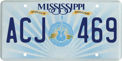 MS license plate ACJ469