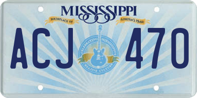 MS license plate ACJ470