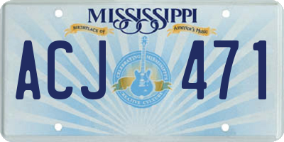 MS license plate ACJ471