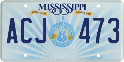 MS license plate ACJ473