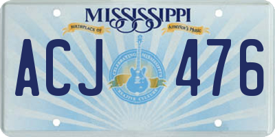 MS license plate ACJ476