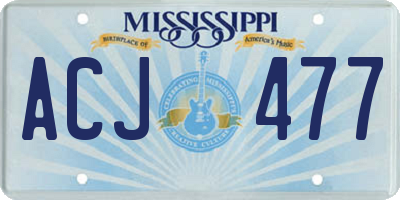 MS license plate ACJ477