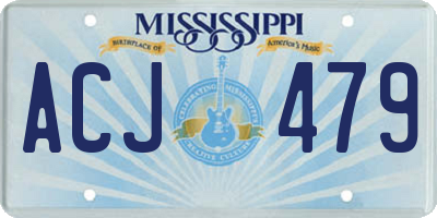 MS license plate ACJ479