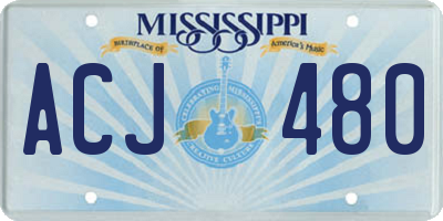 MS license plate ACJ480