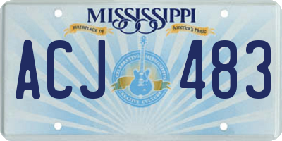 MS license plate ACJ483