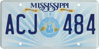 MS license plate ACJ484