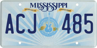 MS license plate ACJ485