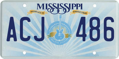 MS license plate ACJ486