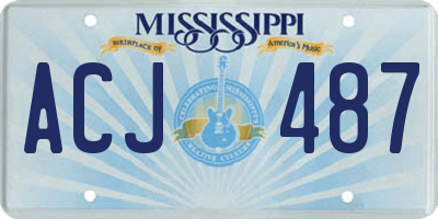 MS license plate ACJ487