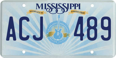 MS license plate ACJ489