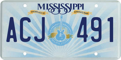 MS license plate ACJ491