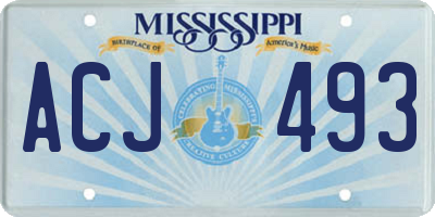 MS license plate ACJ493