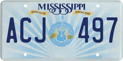 MS license plate ACJ497