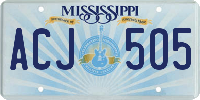 MS license plate ACJ505