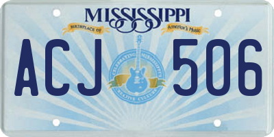 MS license plate ACJ506