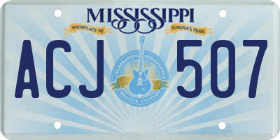 MS license plate ACJ507