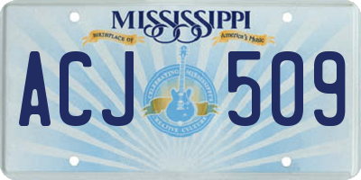 MS license plate ACJ509