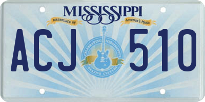 MS license plate ACJ510