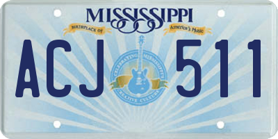 MS license plate ACJ511