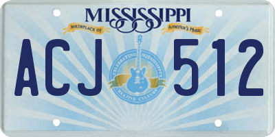 MS license plate ACJ512