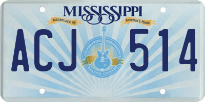 MS license plate ACJ514