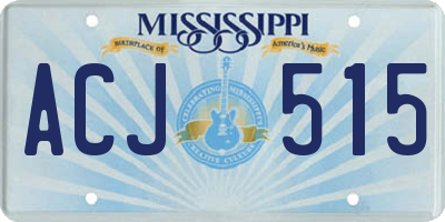 MS license plate ACJ515