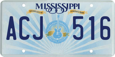 MS license plate ACJ516