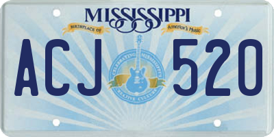 MS license plate ACJ520