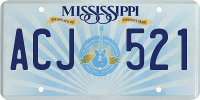 MS license plate ACJ521