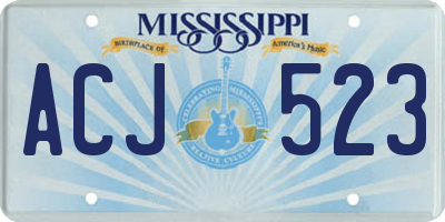 MS license plate ACJ523