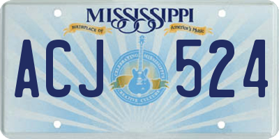 MS license plate ACJ524