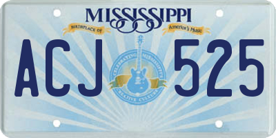 MS license plate ACJ525