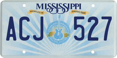 MS license plate ACJ527