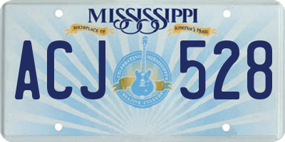 MS license plate ACJ528