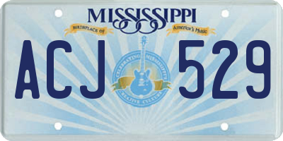 MS license plate ACJ529