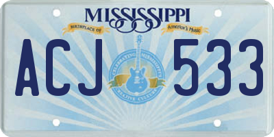 MS license plate ACJ533