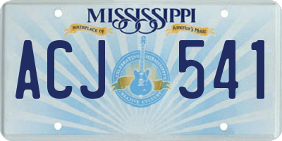 MS license plate ACJ541