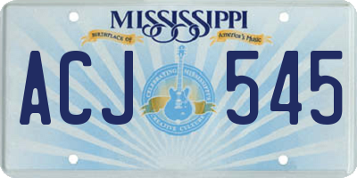 MS license plate ACJ545