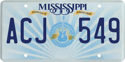 MS license plate ACJ549