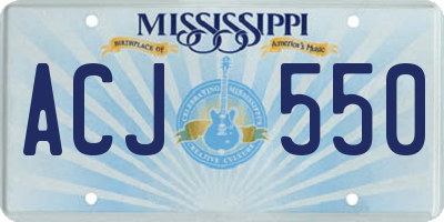 MS license plate ACJ550