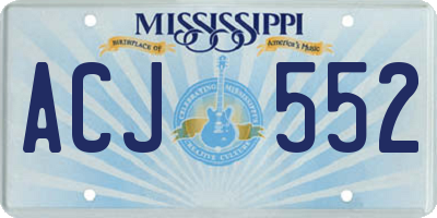 MS license plate ACJ552