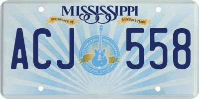 MS license plate ACJ558