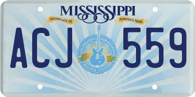 MS license plate ACJ559