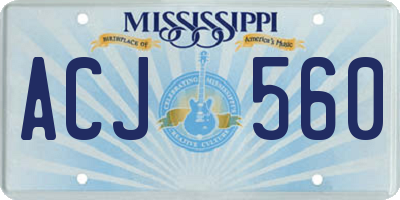 MS license plate ACJ560