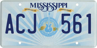 MS license plate ACJ561