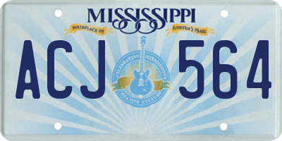 MS license plate ACJ564