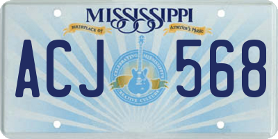 MS license plate ACJ568