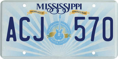 MS license plate ACJ570