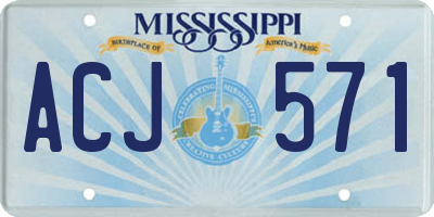 MS license plate ACJ571