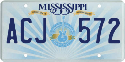MS license plate ACJ572
